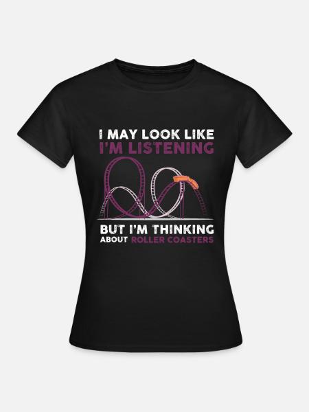Achterbahn - Freizeitpark Design - Frauen T-Shirt - Schwarz