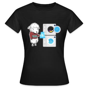 Brebis Lave-linge laver laver - T-shirt Femme - noir - Devant - AI Model Female 172 dark (172cm)