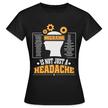 Migräne Kämpfer Kopfschmerzen Betroffener - Frauen T-Shirt - Schwarz - Vorne - AI Model Female 172 dark (172cm)