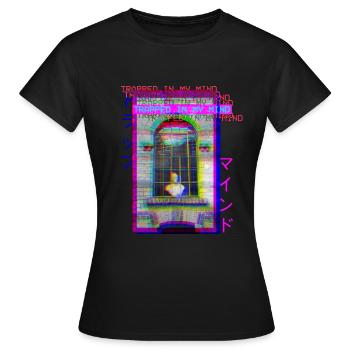 Trapped In My Mind Sad Vaporwave Aesthetic - Frauen T-Shirt - Schwarz - Vorne - AI Model Female 172 dark (172cm)