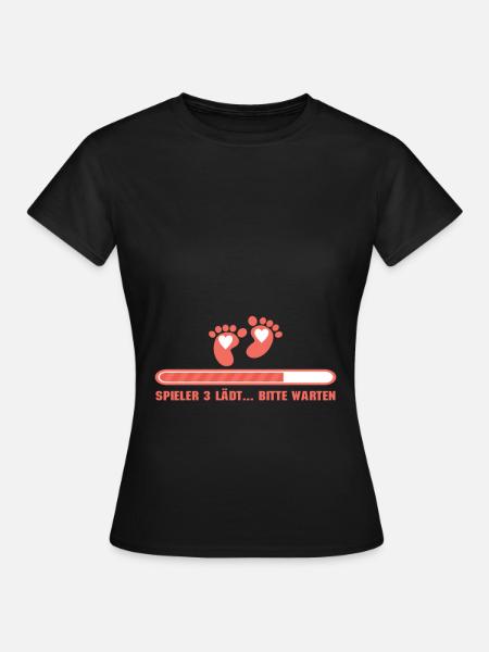 Spieler 3 Mama Schwangerschaft Ankündigung Baby - Frauen T-Shirt - Schwarz