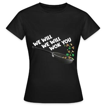 Drôle cuisine asiatique cuisine alimentaire wok cuisinier - T-shirt Femme - noir - Devant - AI Model Female 172 dark (172cm)