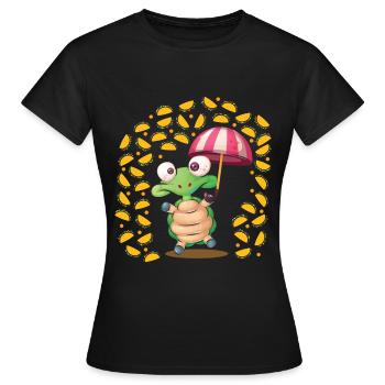 Il pleut des tortues tacos cuisine mexicaine - T-shirt Femme - noir - Devant - AI Model Female 172 dark (172cm)
