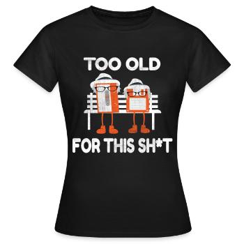 90s 90s Storage Media Floppy Disk Cassette On Bench - Women's T-Shirt - black - Front - AI Model Female 172 dark (172cm)