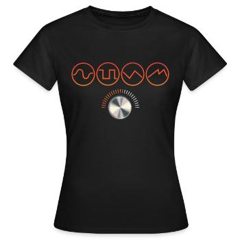 Lautstärkeregler Synthesizer Analoger Synthesizer - Frauen T-Shirt - Schwarz - Vorne - AI Model Female 172 dark (172cm)