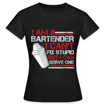Mélangeur serveur barman serveur hilarant - T-shirt Femme - noir - Devant - AI Model Female 172 dark (172cm)
