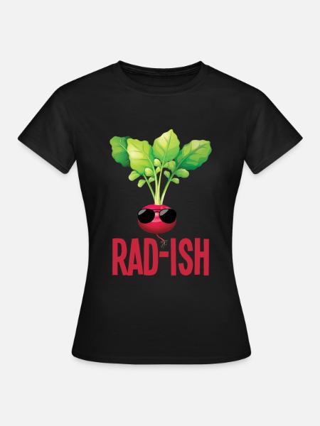 Lustiges Radieschen mit Sonnenbrille Gartenarbeit - Frauen T-Shirt - Schwarz