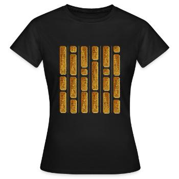 Archéologie des caractères hiéroglyphiques égyptiens - T-shirt Femme - noir - Devant - AI Model Female 172 dark (172cm)