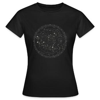 Astronomy Sky Map Stars Horoscope Constellation - T-shirt Femme - noir - Devant - AI Model Female 172 dark (172cm)