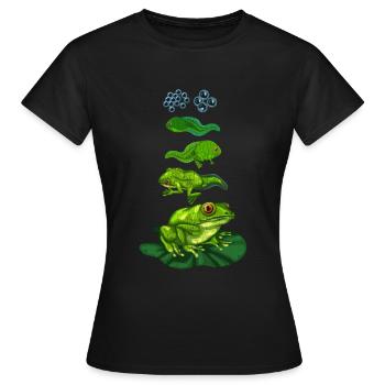 Cycle de métamorphose biologie grenouille têtard - T-shirt Femme - noir - Devant - AI Model Female 172 dark (172cm)