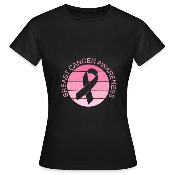 Ruban rose pour la sensibilisation au cancer du sein - T-shirt Femme - noir - Devant - AI Model Female 172 dark (172cm)