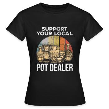 Funny potter joke for clay potters - Women's T-Shirt - black - Front - AI Model Female 172 dark (172cm)