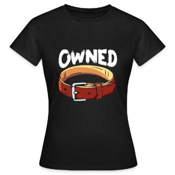 Halsband bdsm Sadomaso Sklave Unterwürfig - Frauen T-Shirt - Schwarz - Vorne - AI Model Female 172 dark (172cm)