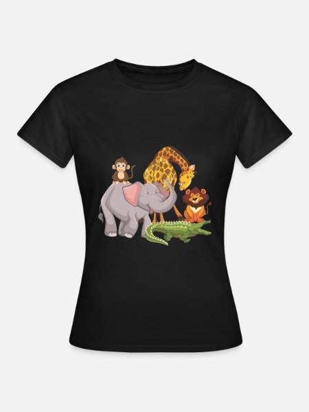 Süße Safari Afrikanischer Zoo Tier Liebhaber - Frauen T-Shirt - Schwarz