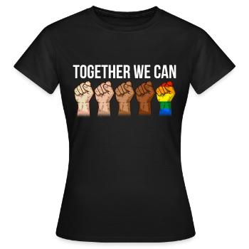 Anti racisme noir lgbtq droits de l'homme - T-shirt Femme - noir - Devant - AI Model Female 172 dark (172cm)