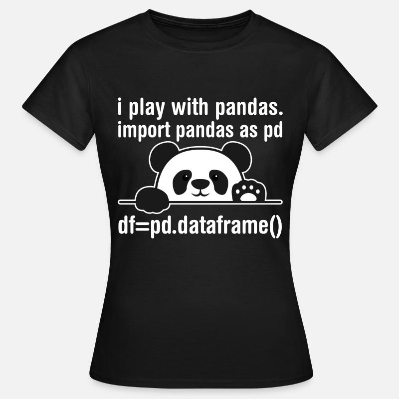 Programmeur Python Programmation panda nerd informatique - T-shirt Femme - noir