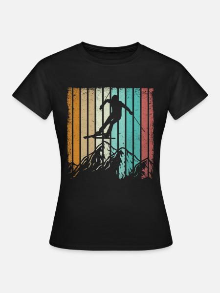 Ski ski ski vintage ski alpin ski ski - T-shirt Femme - noir