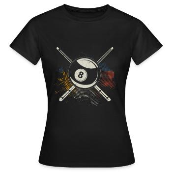 Billard multicolore Billard Huit Billiard billiard - T-shirt Femme - noir - Devant - AI Model Female 172 dark (172cm)