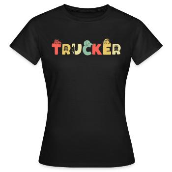 Retro Truck Driver Truck Driver Vintage Truck Driver - T-shirt Femme - noir - Devant - AI Model Female 172 dark (172cm)