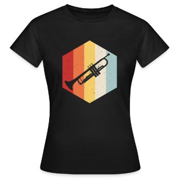 Trompette Rétro Trompette Vintage Trompette - T-shirt Femme - noir - Devant - AI Model Female 172 dark (172cm)