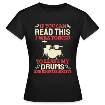 Batterie Batteur Batteur - T-shirt Femme - noir - Devant - AI Model Female 172 dark (172cm)