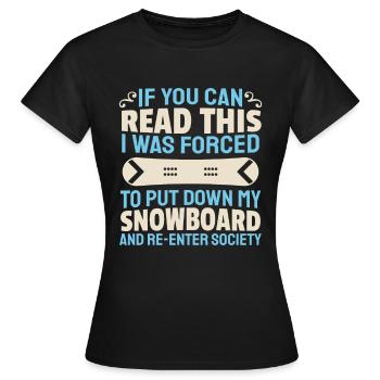 Snowboard Snowboarder Snowboarding - Women's T-Shirt - black - Front - AI Model Female 172 dark (172cm)
