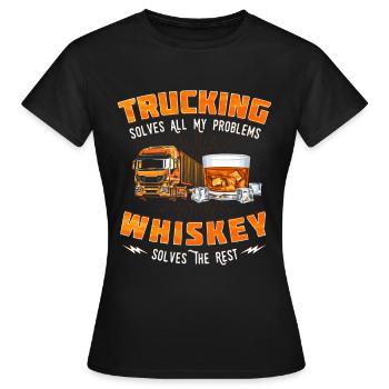 Truck Driver Truck Driver Truck Driver Trucker - Women's T-Shirt - black - Front - AI Model Female 172 dark (172cm)
