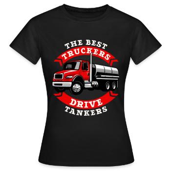 Truck Driver Truck Driver Truck Driver Trucker - Women's T-Shirt - black - Front - AI Model Female 172 dark (172cm)