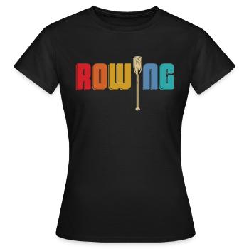 Retro Rowing Rowing Rowing Boat Vintage Rowing - Women's T-Shirt - black - Front - AI Model Female 172 dark (172cm)