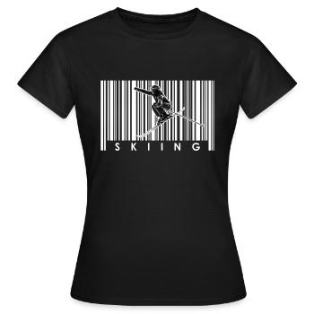 Ski Skifahren Skier - Frauen T-Shirt - Schwarz - Vorne - AI Model Female 172 dark (172cm)