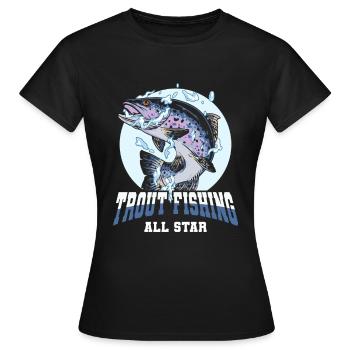 Pêcheur Pêcheur Pêcheurs Pêche - T-shirt Femme - noir - Devant - AI Model Female 172 dark (172cm)