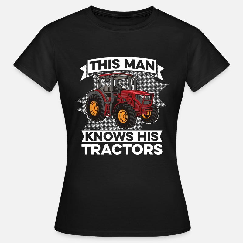 Trekker traktor traktor bonde bonde - T-skjorte for kvinner - svart