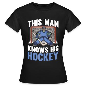 Hockey sur glace Équipe de joueurs de hockey sur glace - T-shirt Femme - noir - Devant - AI Model Female 172 dark (172cm)