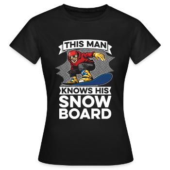 Snowboard Snowboarder Snowboarding - Women's T-Shirt - black - Front - AI Model Female 172 dark (172cm)