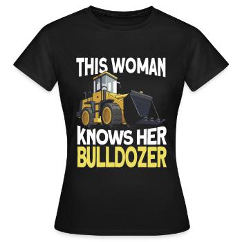 Bulldozer bulldozer crawler - Women's T-Shirt - black - Front - AI Model Female 172 dark (172cm)