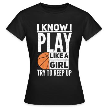 Basketball Basketballer - Women's T-Shirt - black - Front - AI Model Female 172 dark (172cm)