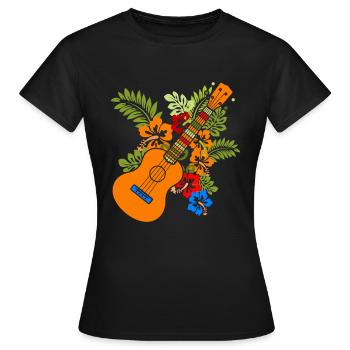 Ukulélé - T-shirt Femme - noir - Devant - AI Model Female 172 dark (172cm)