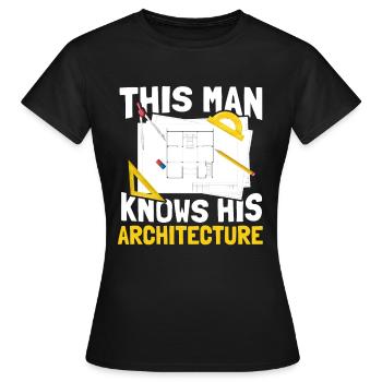 Architecte - T-shirt Femme - noir - Devant - AI Model Female 172 dark (172cm)