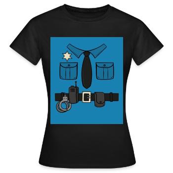 Officier de police Commissaire de police - T-shirt Femme - noir - Devant - AI Model Female 172 dark (172cm)