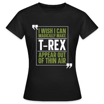 T-Rex Tyrannosaurus Rex - T-shirt Femme - noir - Devant - AI Model Female 172 dark (172cm)