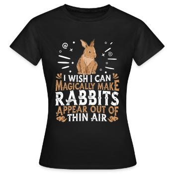 Hase Kaninchen Karnickel Rammler - Frauen T-Shirt - Schwarz - Vorne - AI Model Female 172 dark (172cm)
