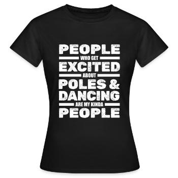 Pole Dance Pole Fitness - T-shirt Femme - noir - Devant - AI Model Female 172 dark (172cm)