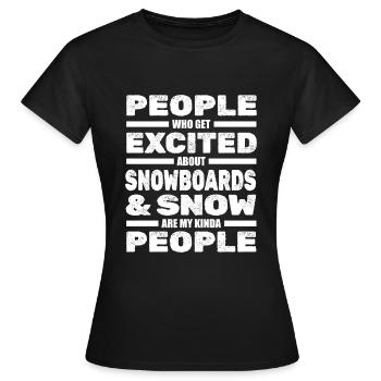 Snowboard Snowboarder Snowboarding - Women's T-Shirt - black - Front - AI Model Female 172 dark (172cm)