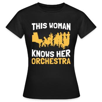 Orchestre Concert Classique Musique Classique - T-shirt Femme - noir - Devant - AI Model Female 172 dark (172cm)