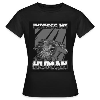 Stachelschwein - Frauen T-Shirt - Schwarz - Vorne - AI Model Female 172 dark (172cm)