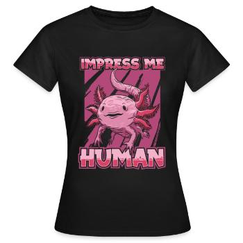 Axolotl Salamander - Frauen T-Shirt - Schwarz - Vorne - AI Model Female 172 dark (172cm)