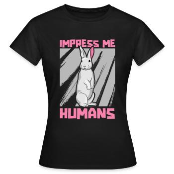 Hase Kaninchen Karnickel Rammler - Frauen T-Shirt - Schwarz - Vorne - AI Model Female 172 dark (172cm)