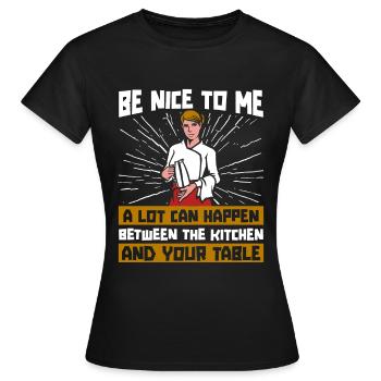 Serveuse Serveuse - T-shirt Femme - noir - Devant - AI Model Female 172 dark (172cm)