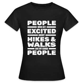 Randonnée Trekking Randonneurs - T-shirt Femme - noir - Devant - AI Model Female 172 dark (172cm)
