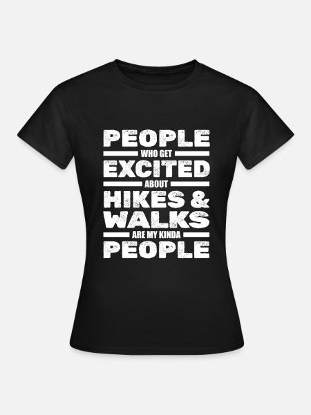 Wandern Trekking Wanderer - Frauen T-Shirt - Schwarz